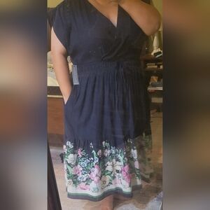 Lane Bryant Floral Navy Dress